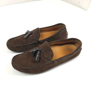 Mens Massimo Dutti Driving Shoes Brown Suede 41 EU